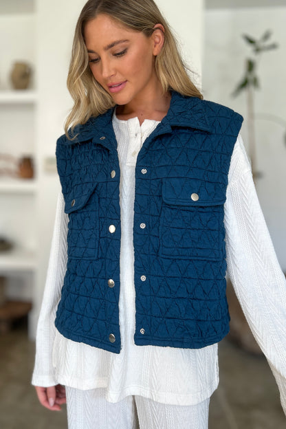 Double Take Texture Snap Vest