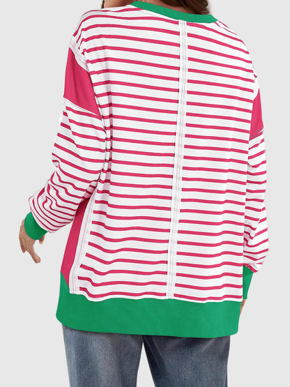 Riley Exposed Seam Striped Sweatshirt