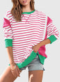 Riley Exposed Seam Striped Sweatshirt