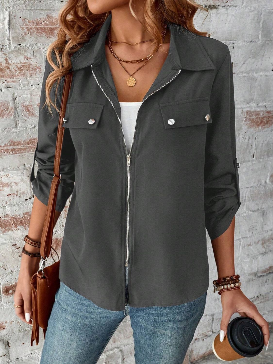 Zip Up Collared Jacket