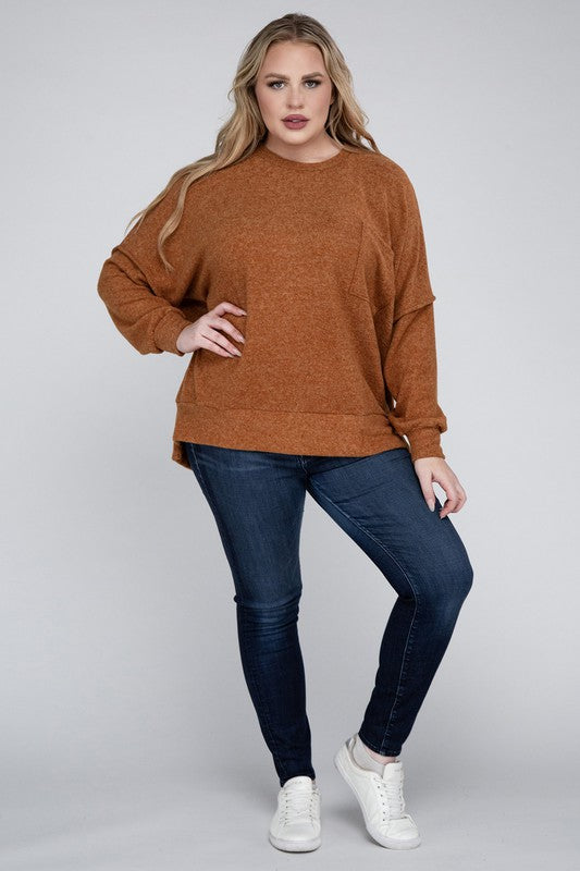 Curvy Brushed Melange Sweater