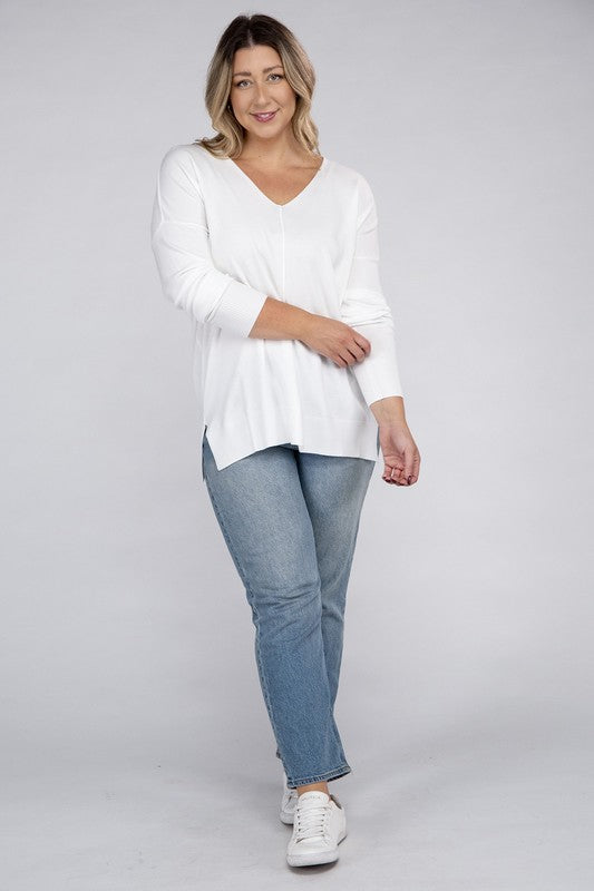 Curvy Front Seam Sweater