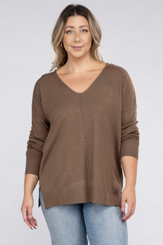 Curvy Front Seam Sweater