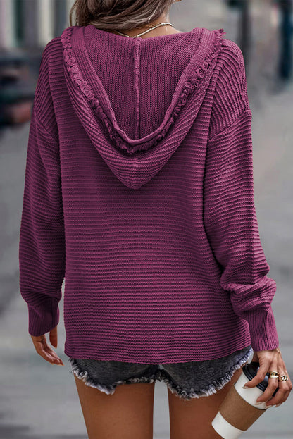 Collins V-Neck Hooded Sweater