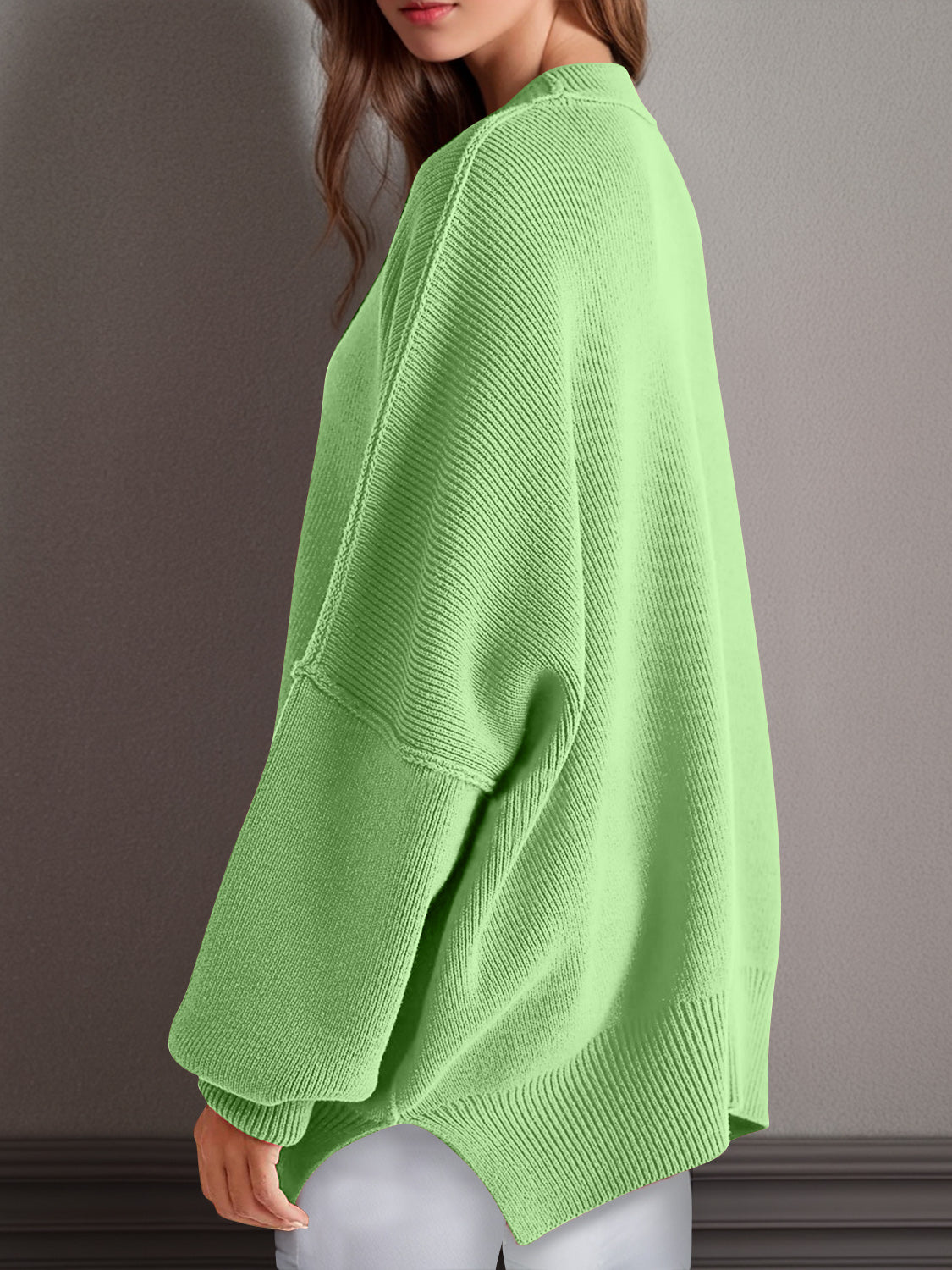 Double Take Side Slit Sweater