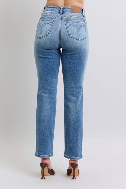 Judy Blue Vintage Wash Thermal Straight Jeans