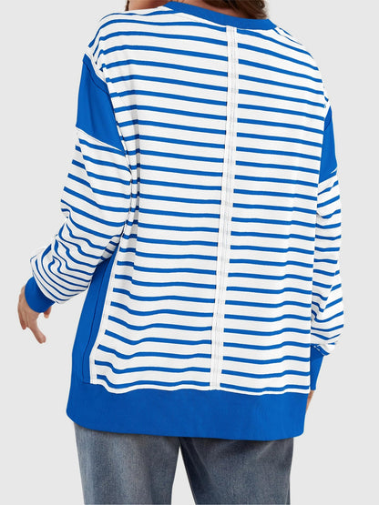 Riley Exposed Seam Striped Sweatshirt