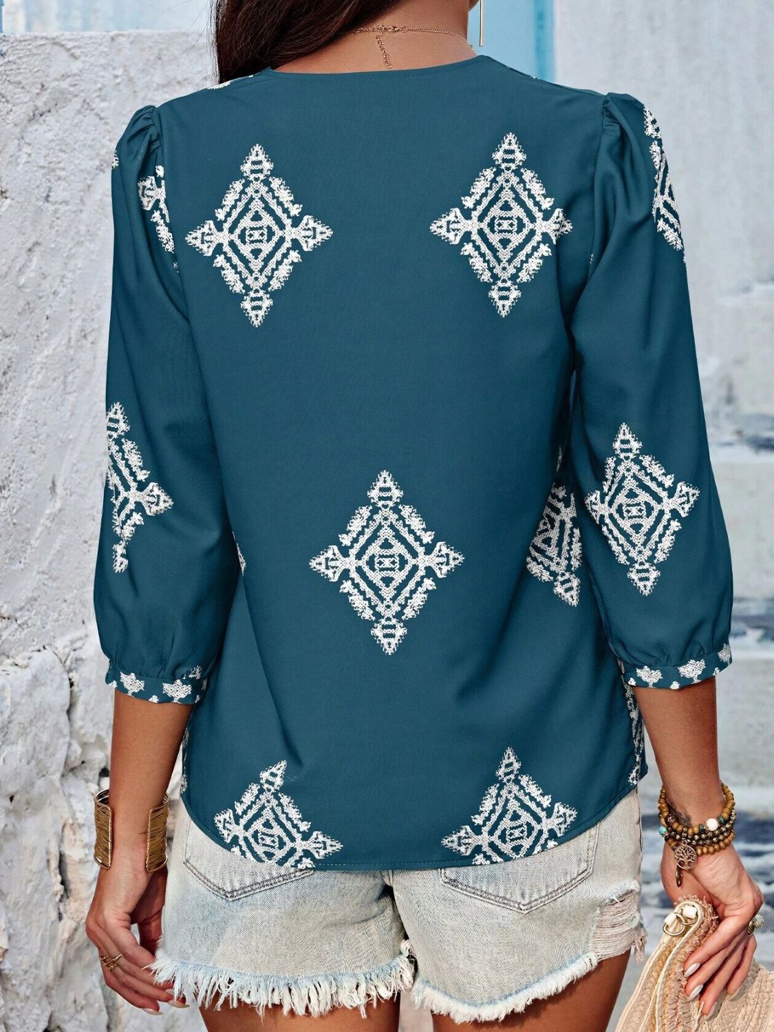 Carlee Three-Quarter Sleeve Blouse