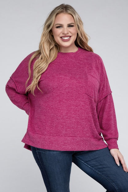 Curvy Brushed Melange Sweater