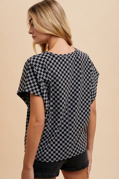 Annie Wear Checkered Short Sleeve T-Shirt