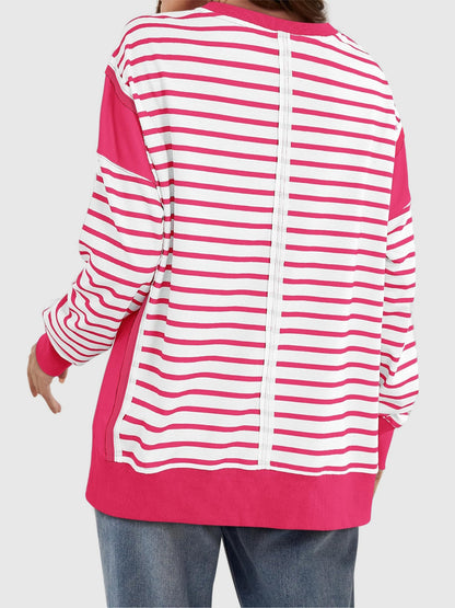 Riley Exposed Seam Striped Sweatshirt