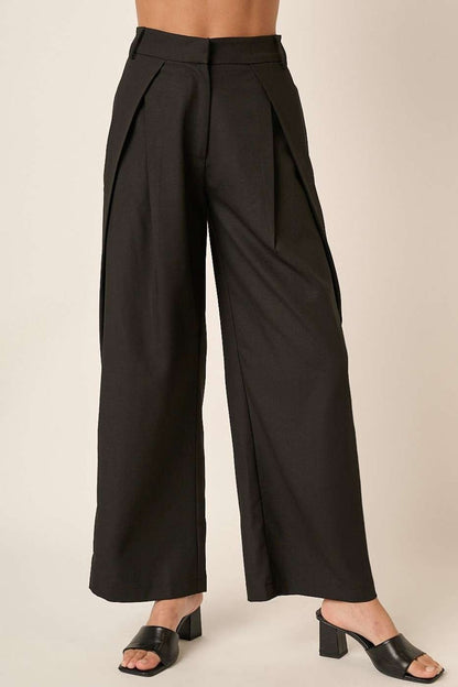 Mittoshop Pleated High Waisted Wide Leg Pants