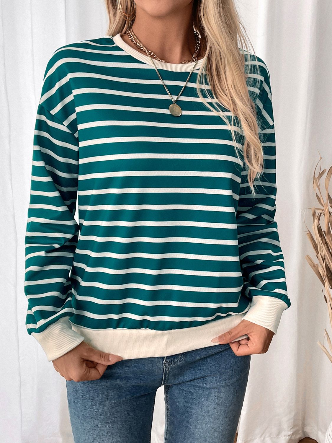 Perfee Striped Sweatshirt