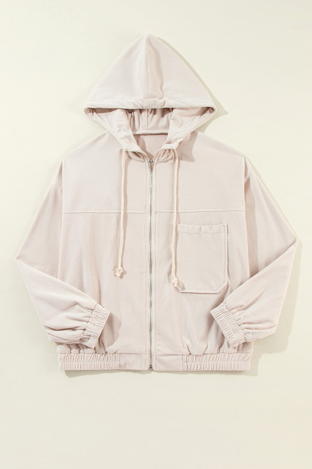 Corduroy Zip Up Hooded Jacket