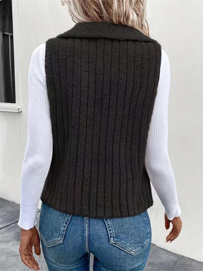 Open Front Fuzzy Vest