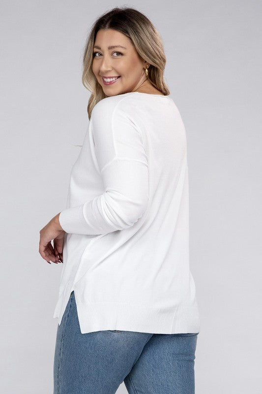 Curvy Front Seam Sweater