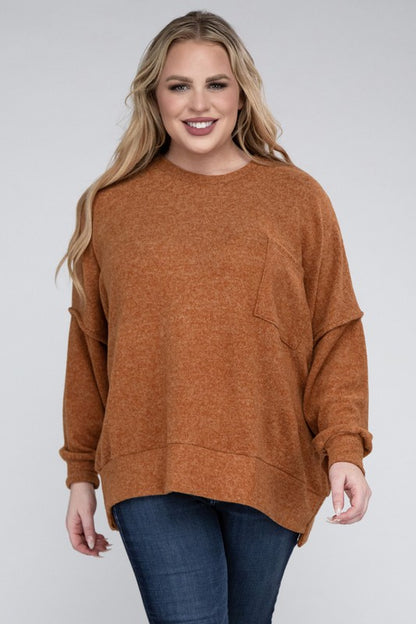 Curvy Brushed Melange Sweater