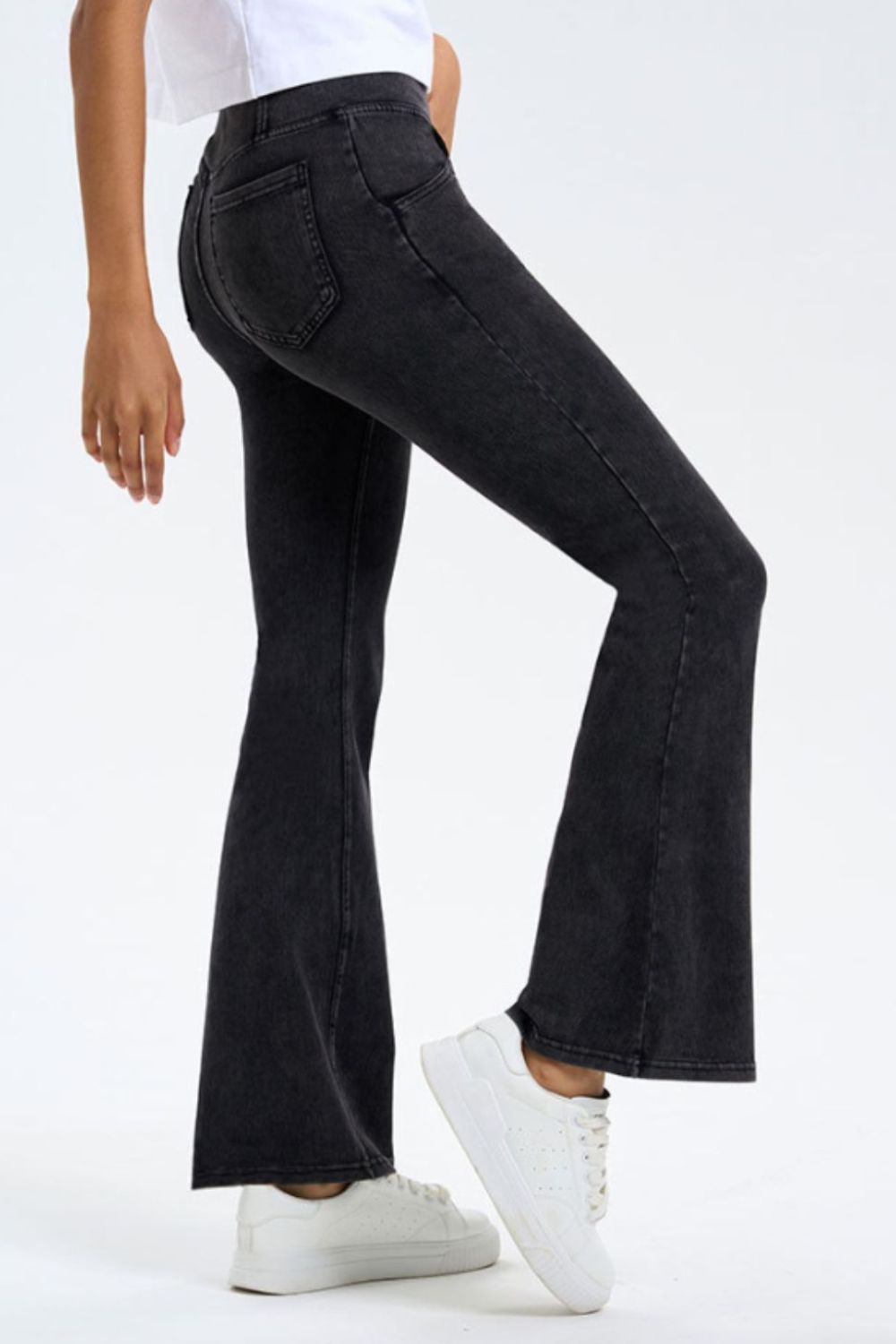 Basic Bae Pocketed Highly Stretchy Bootcut Jeans