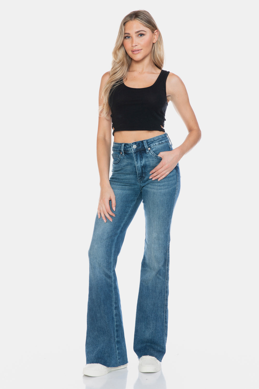 Judy Blue Cut Hem Flare Jeans