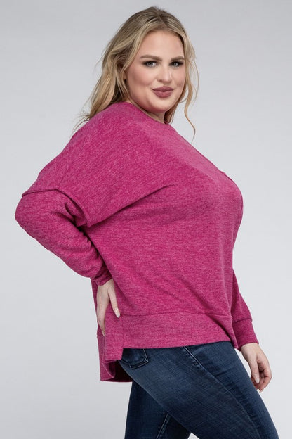 Curvy Brushed Melange Sweater