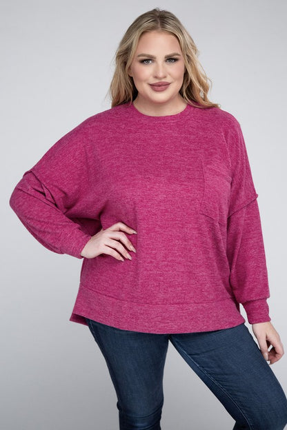 Curvy Brushed Melange Sweater