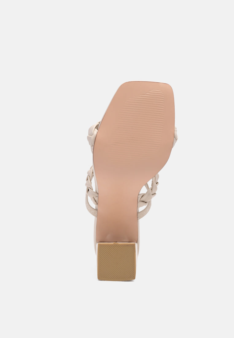 Arnie Braided Straps Block Heeled