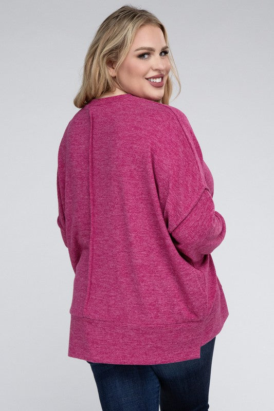 Curvy Brushed Melange Sweater