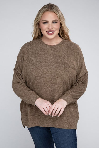 Curvy Brushed Melange Sweater