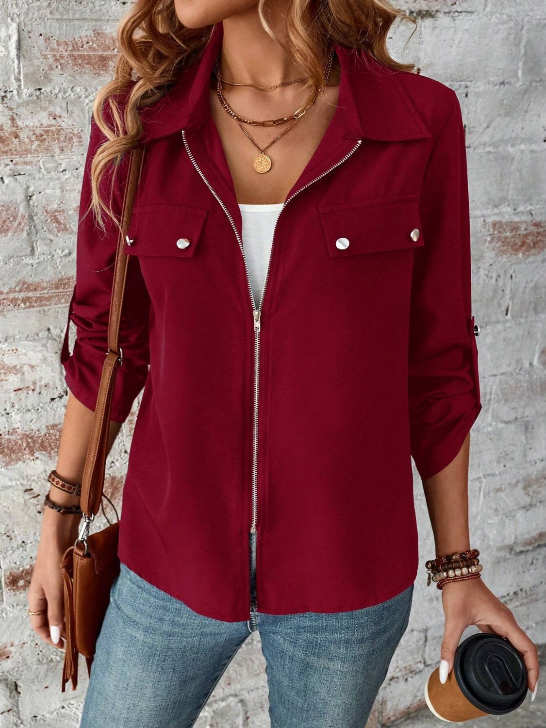 Zip Up Collared Jacket