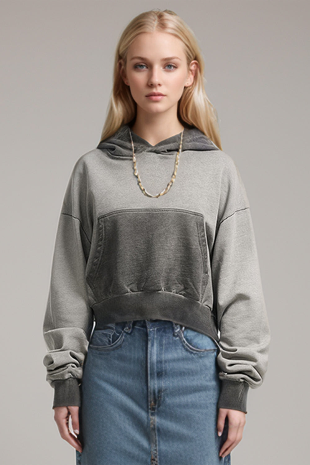 Basic Bae Kangaroo Pocket Cropped Hoodie