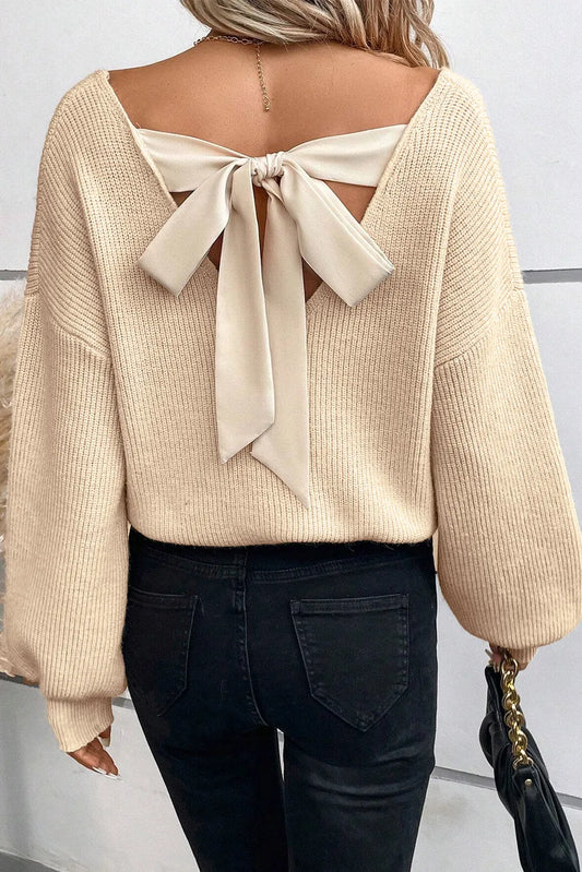 Tied V-Neck Sweater