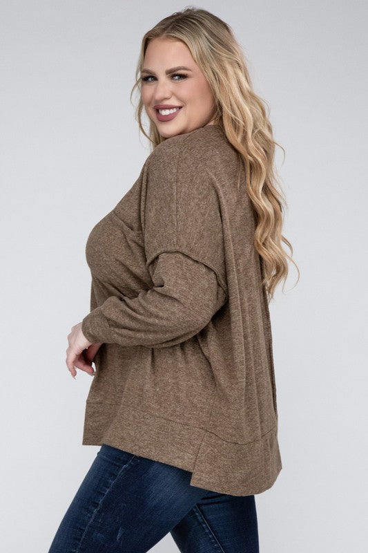 Curvy Brushed Melange Sweater