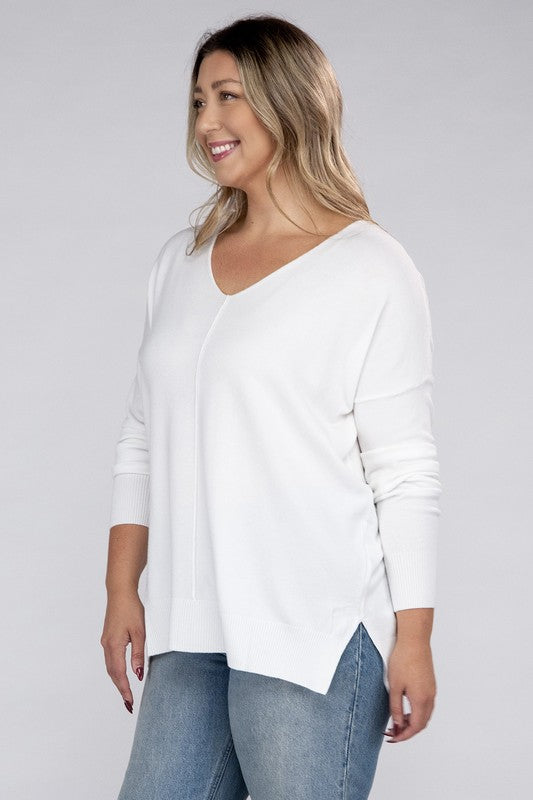 Curvy Front Seam Sweater