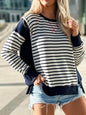 Riley Exposed Seam Striped Sweatshirt