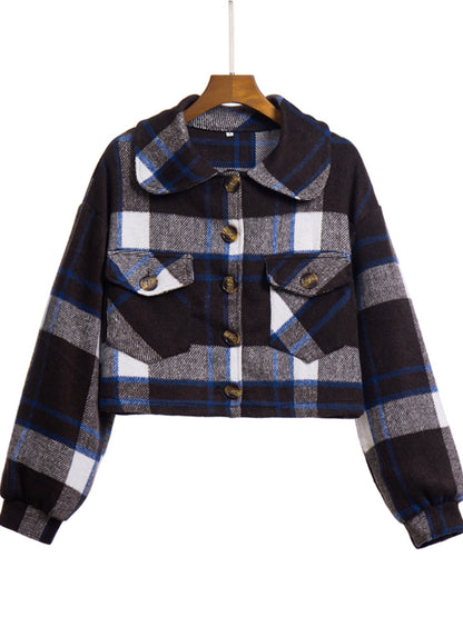 Plaid Button Front Jacket