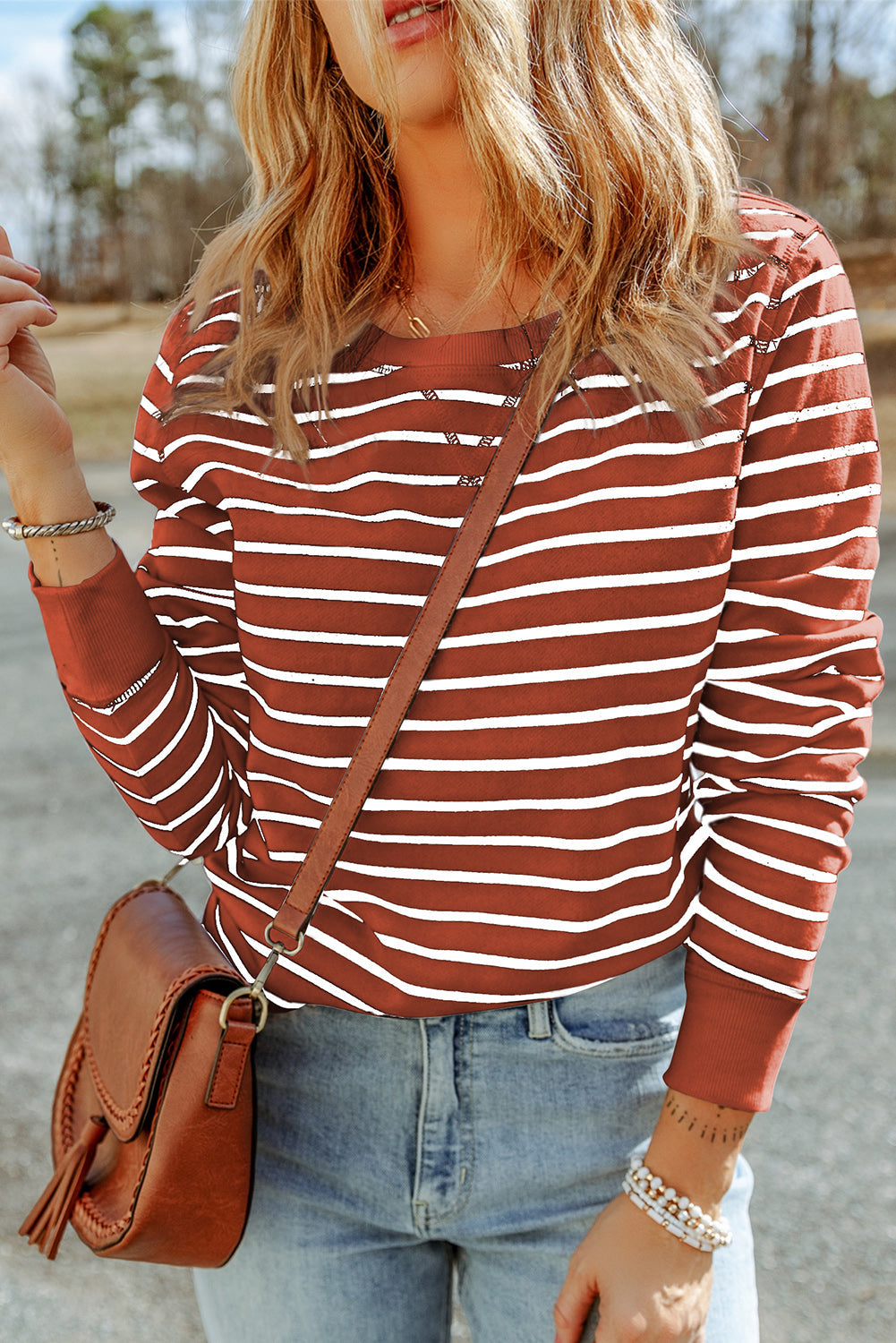 Hannah Striped Print Top