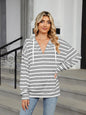 Demi Drawstring Striped Hoodie