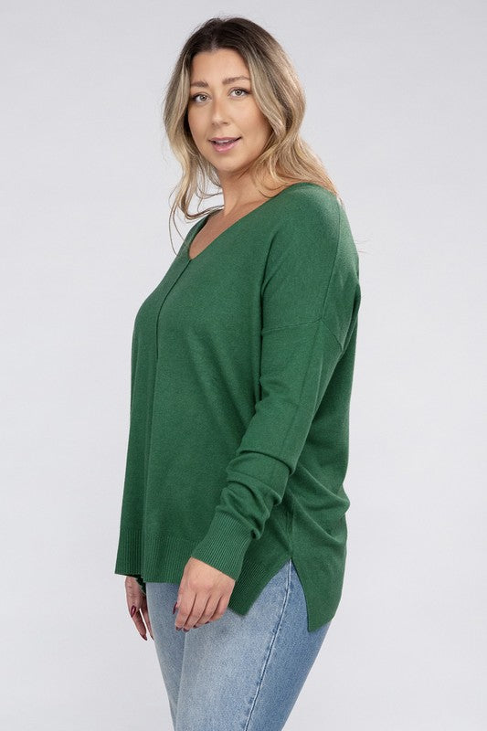 Curvy Front Seam Sweater