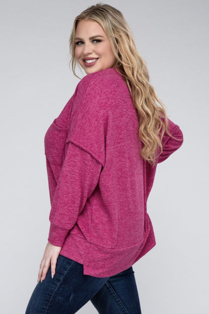 Curvy Brushed Melange Sweater