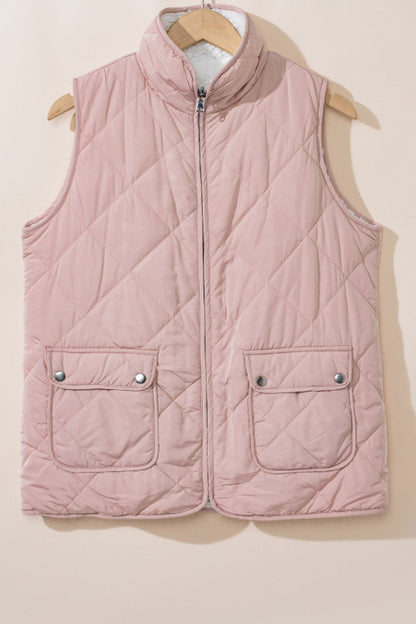 Fuzzy Zip Up Vest