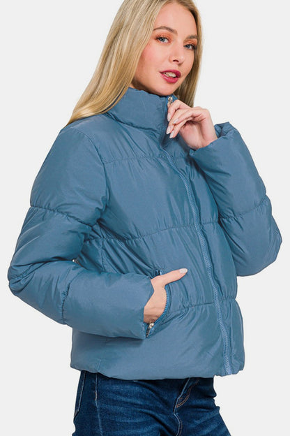 Zenana Turtleneck Puffer Jacket