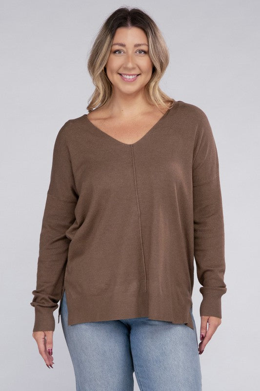 Curvy Front Seam Sweater