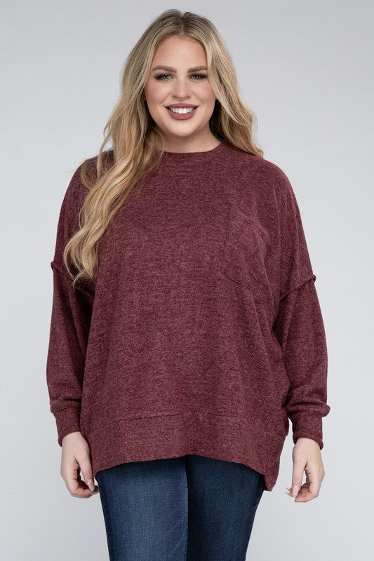 Curvy Brushed Melange Sweater