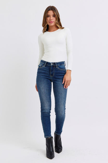 Judy Blue Mid-Rise Skinny Jeans with Thermal Lining