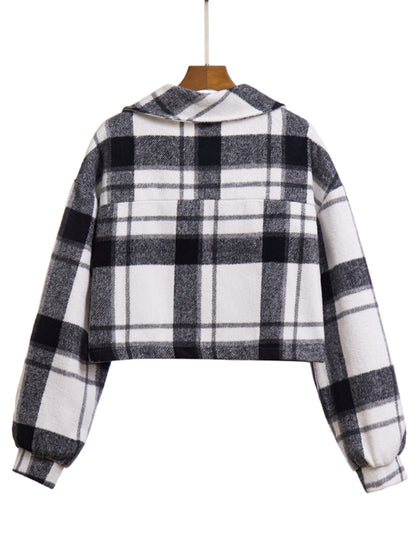 Plaid Button Front Jacket