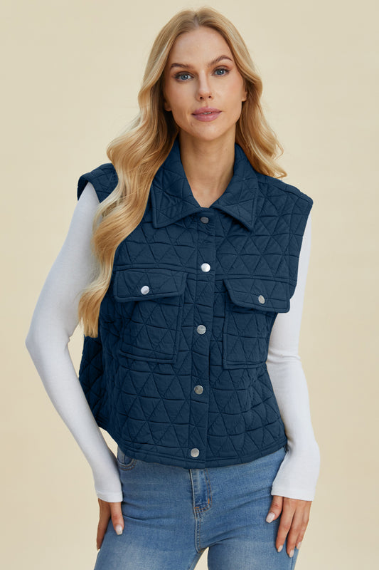 Double Take Texture Snap Vest