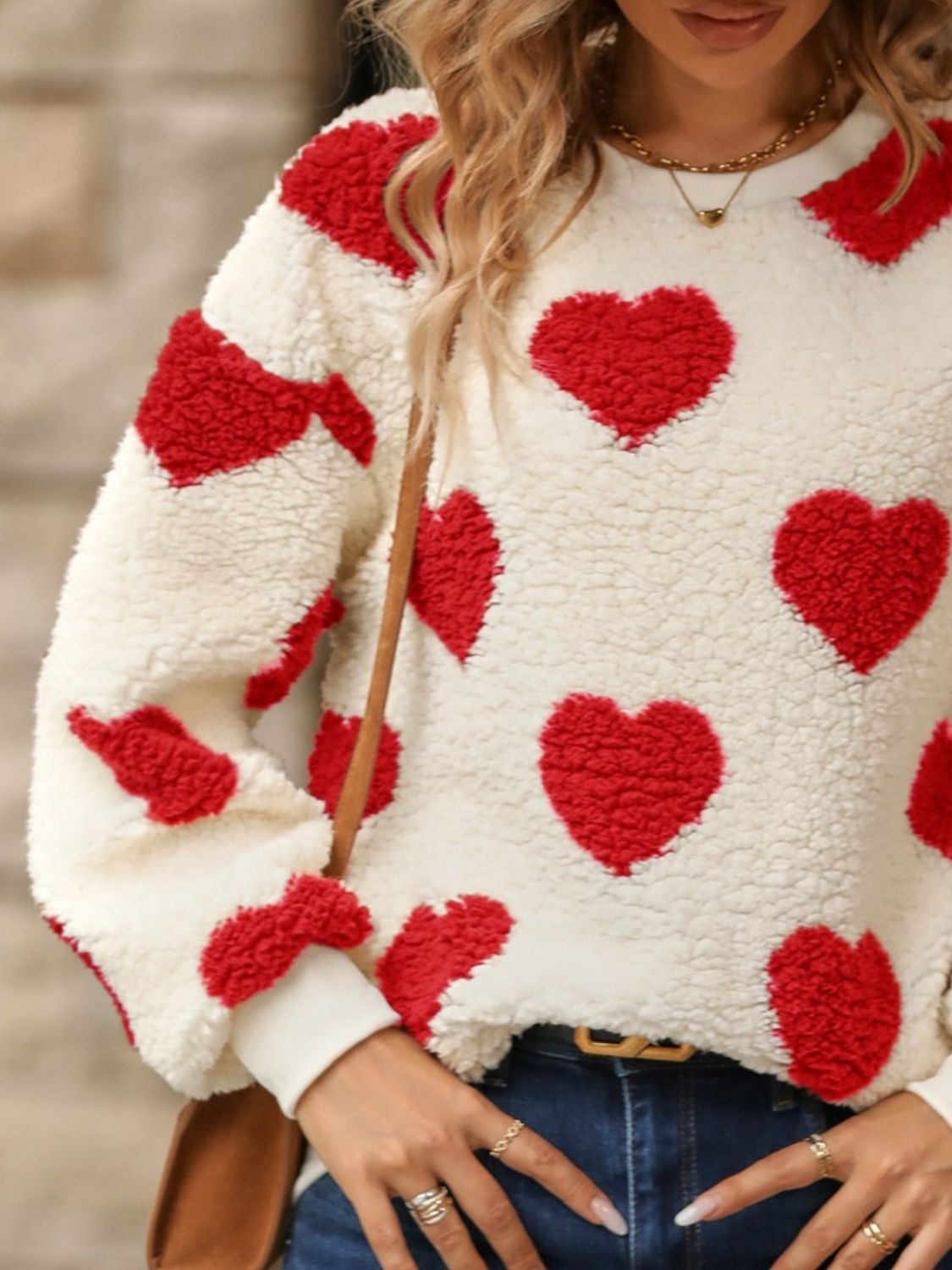 Fuzzy Heart Sweatshirt