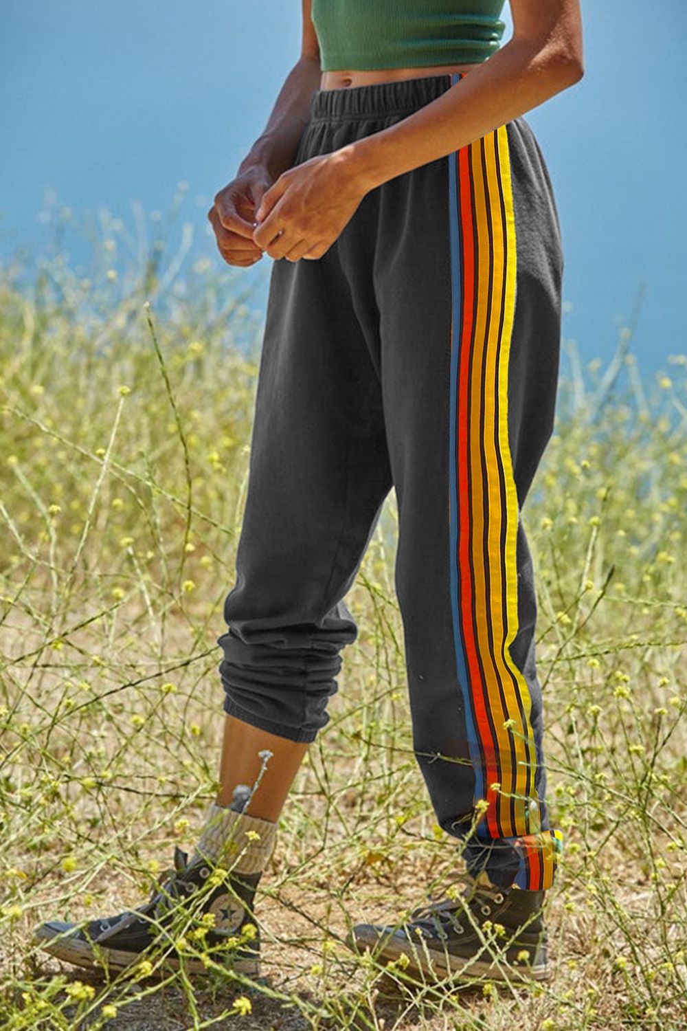 Contrast Striped Active Pants