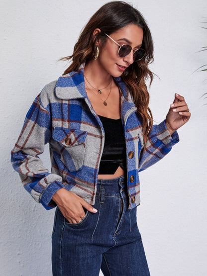 Plaid Button Front Jacket