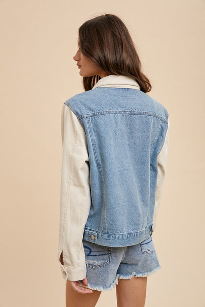 Annie Wear Collared Denim Jacket